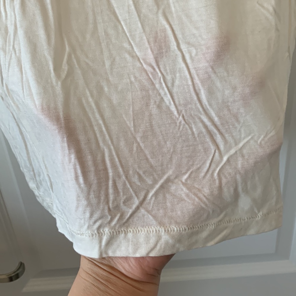 NWT LOFT Ivory Pretzel Twist V-Neckline Short Sleeves Sheer Top Size S - Picture 8 of 15